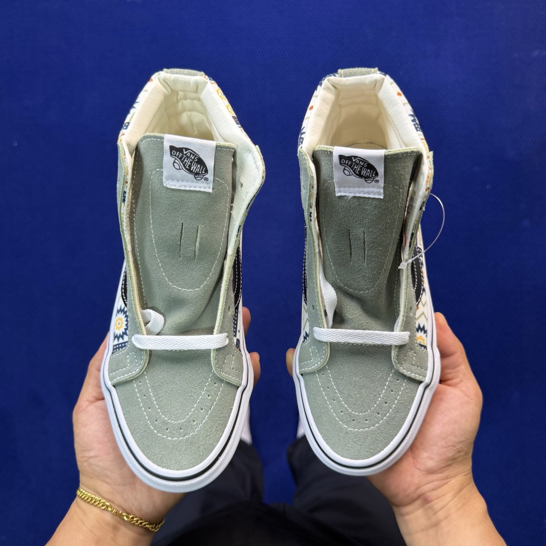虎扑版！Vans Sk8-Hi 高帮 5-12纯原级别外贸订单！万斯经典 硫化帆布板鞋正品海鸥线 鞋头包
