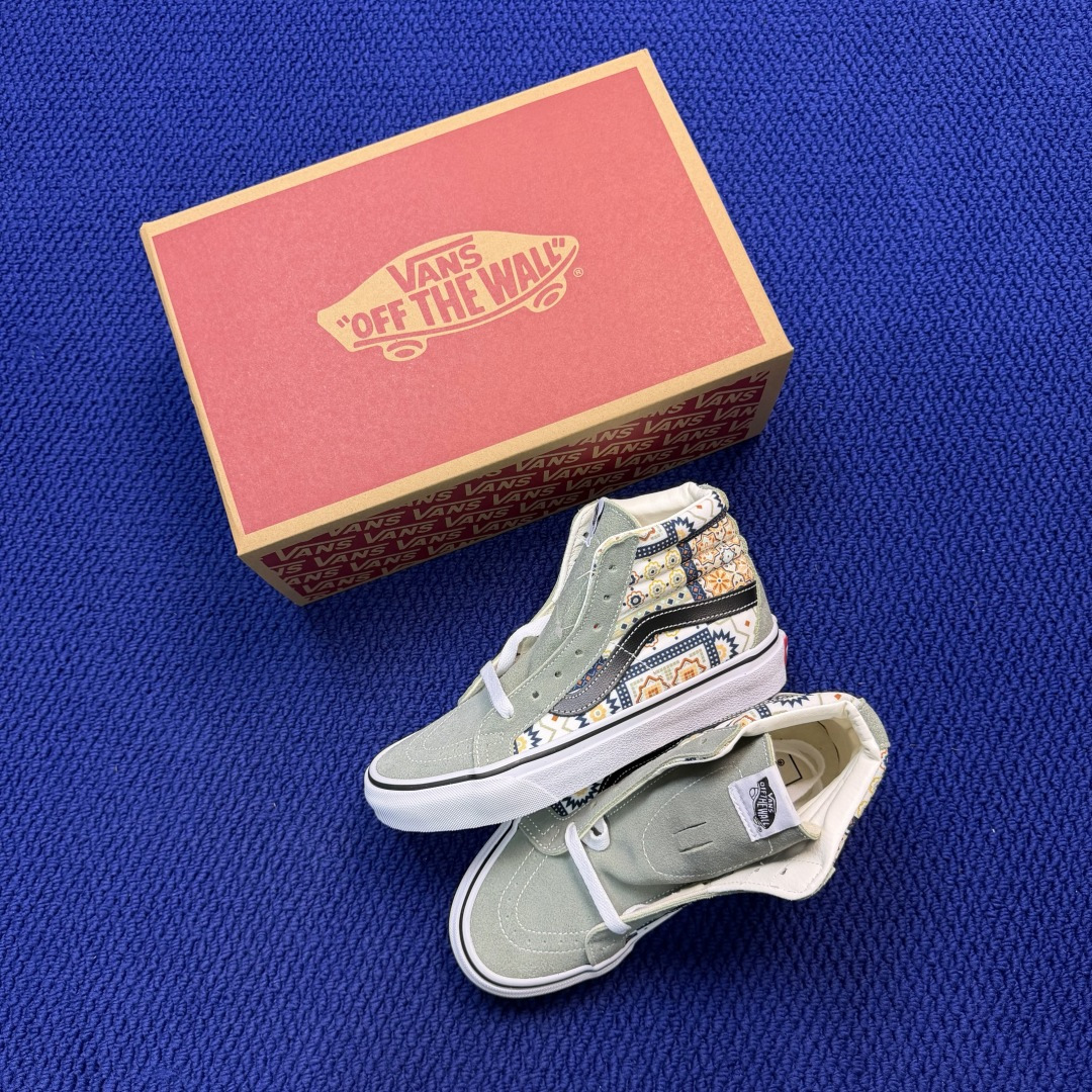 虎扑版！Vans Sk8-Hi 高帮 5-12纯原级别外贸订单！万斯经典 硫化帆布板鞋正品海鸥线 鞋头包