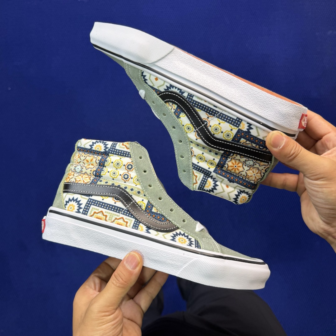 虎扑版！Vans Sk8-Hi 高帮 5-12纯原级别外贸订单！万斯经典 硫化帆布板鞋正品海鸥线 鞋头包