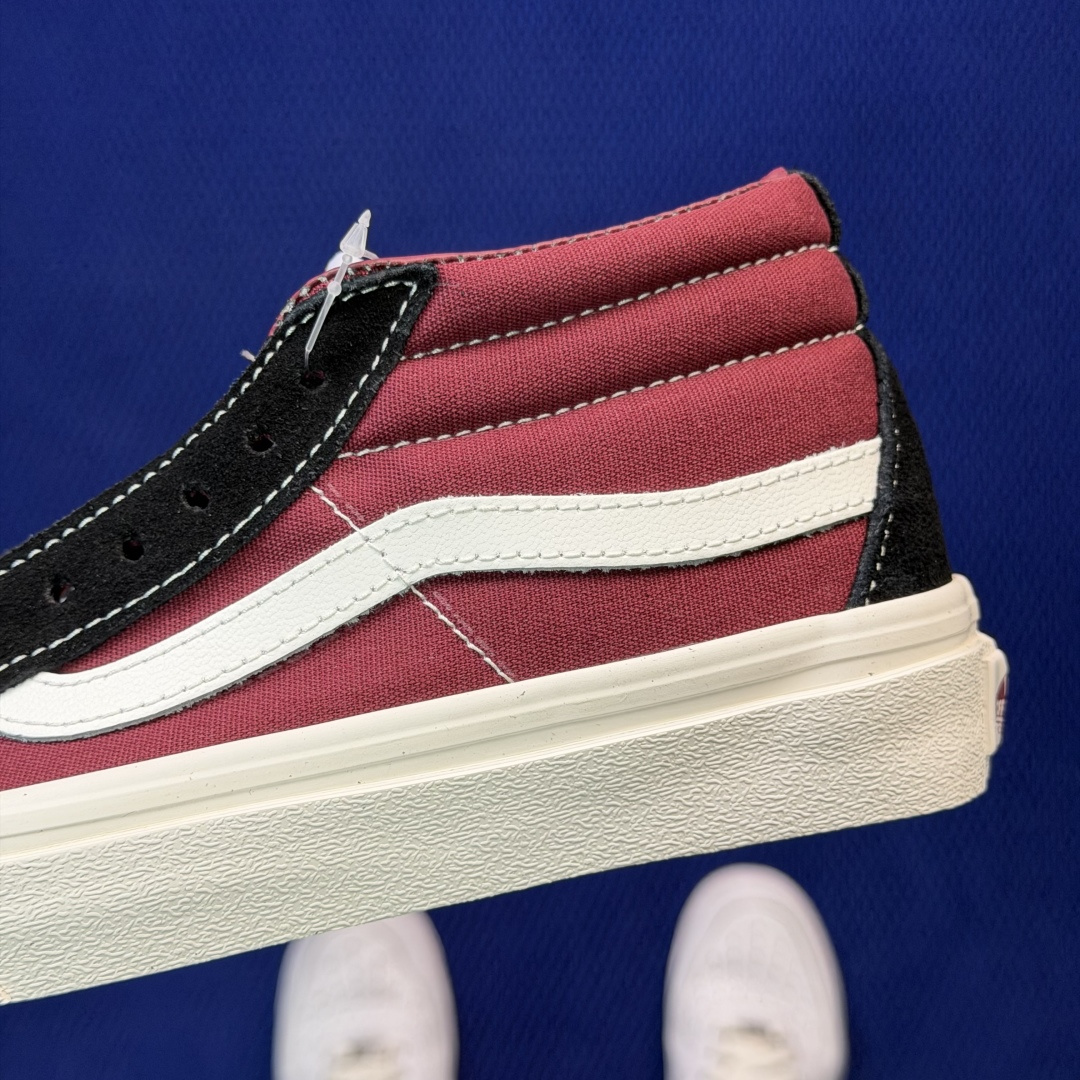 虎扑版！Vans Sk8-Mid 中帮 038V纯原级别外贸订单！万斯经典 硫化帆布板鞋正品海鸥线 鞋头