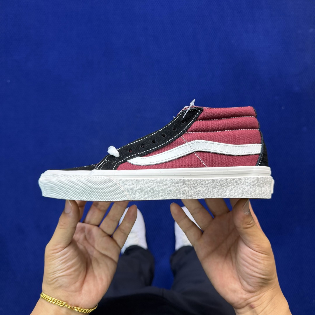 虎扑版！Vans Sk8-Mid 中帮 038V纯原级别外贸订单！万斯经典 硫化帆布板鞋正品海鸥线 鞋头