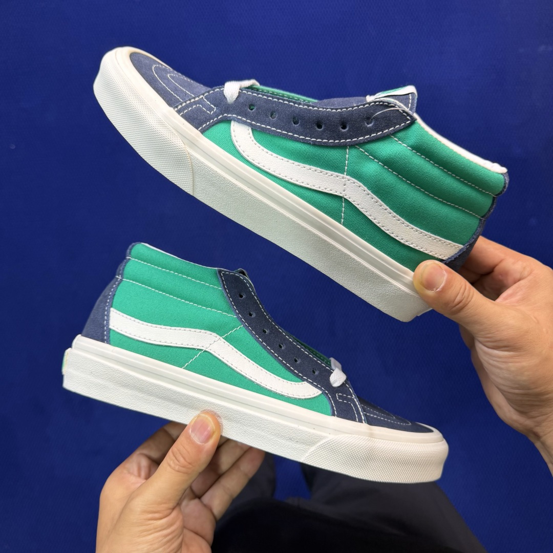 虎扑版！Vans Sk8-Mid 中帮 039V纯原级别外贸订单！万斯经典 硫化帆布板鞋正品海鸥线 鞋头