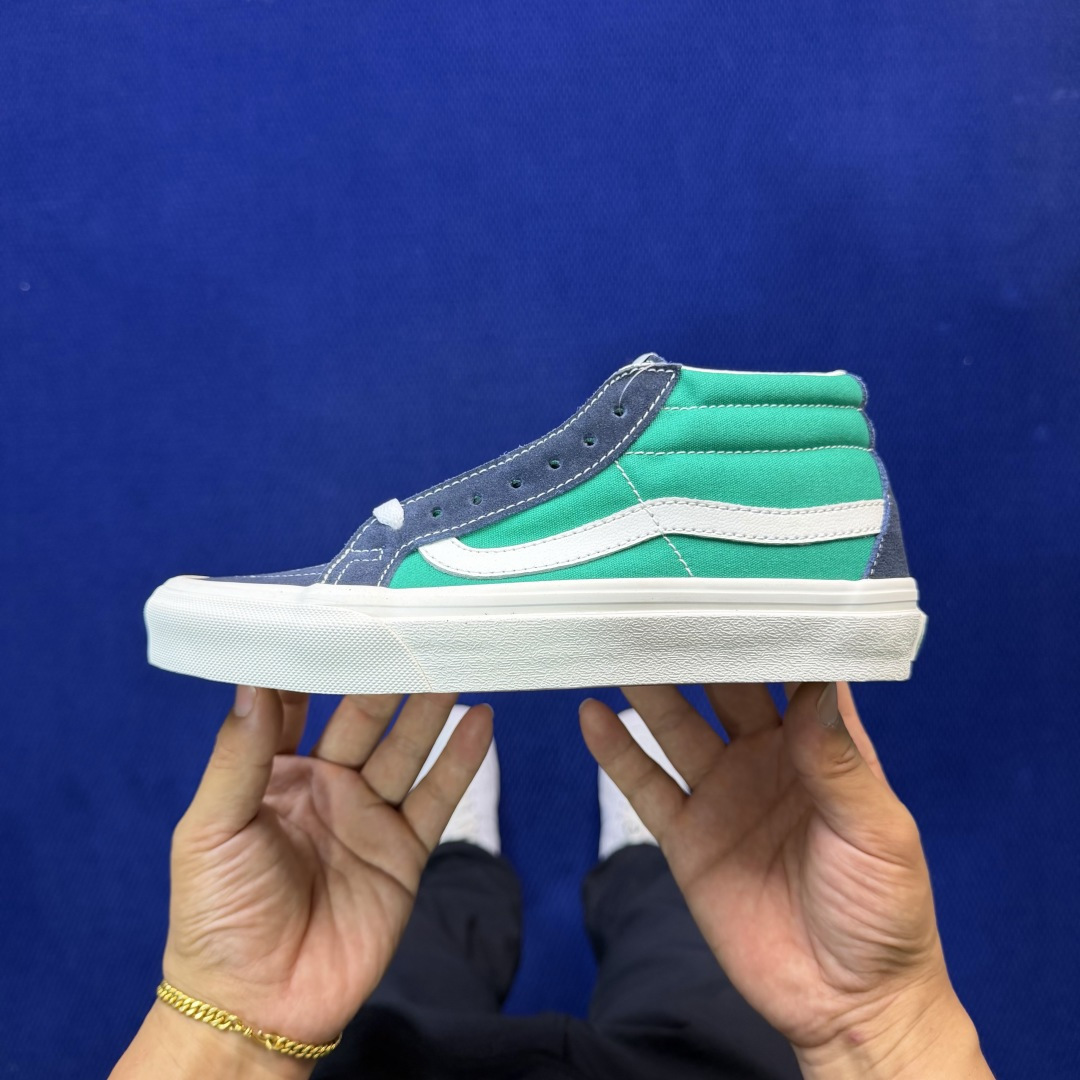虎扑版！Vans Sk8-Mid 中帮 039V纯原级别外贸订单！万斯经典 硫化帆布板鞋正品海鸥线 鞋头