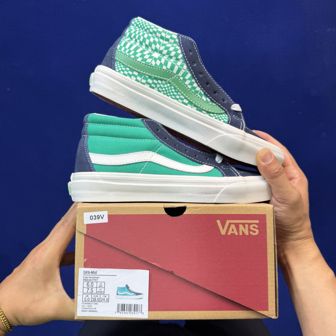 虎扑版！Vans Sk8-Mid 中帮 039V纯原级别外贸订单！万斯经典 硫化帆布板鞋正品海鸥线 鞋头