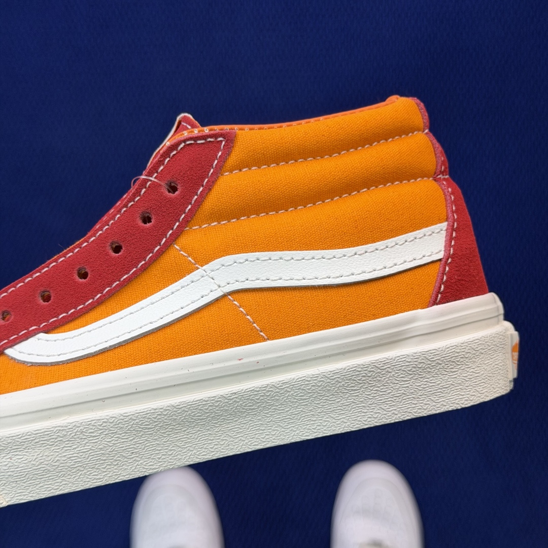 虎扑版！Vans Sk8-Mid 中帮 040V纯原级别外贸订单！万斯经典 硫化帆布板鞋正品海鸥线 鞋头