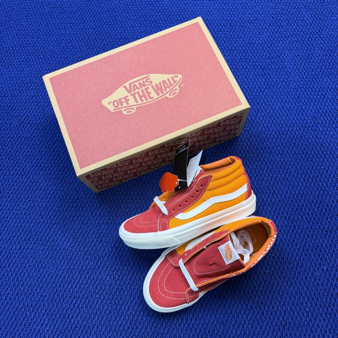 虎扑版！Vans Sk8-Mid 中帮 040V纯原级别外贸订单！万斯经典 硫化帆布板鞋正品海鸥线 鞋头