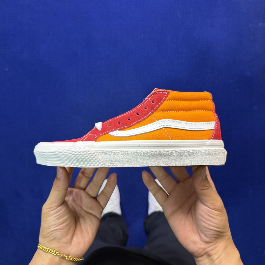 虎扑版！Vans Sk8-Mid 中帮 040V纯原级别外贸订单！万斯经典 硫化帆布板鞋正品海鸥线 鞋头