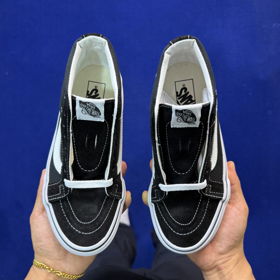 虎扑版！Vans Sk8-Mid 中帮 211V纯原级别外贸订单！万斯经典 硫化帆布板鞋正品海鸥线 鞋头