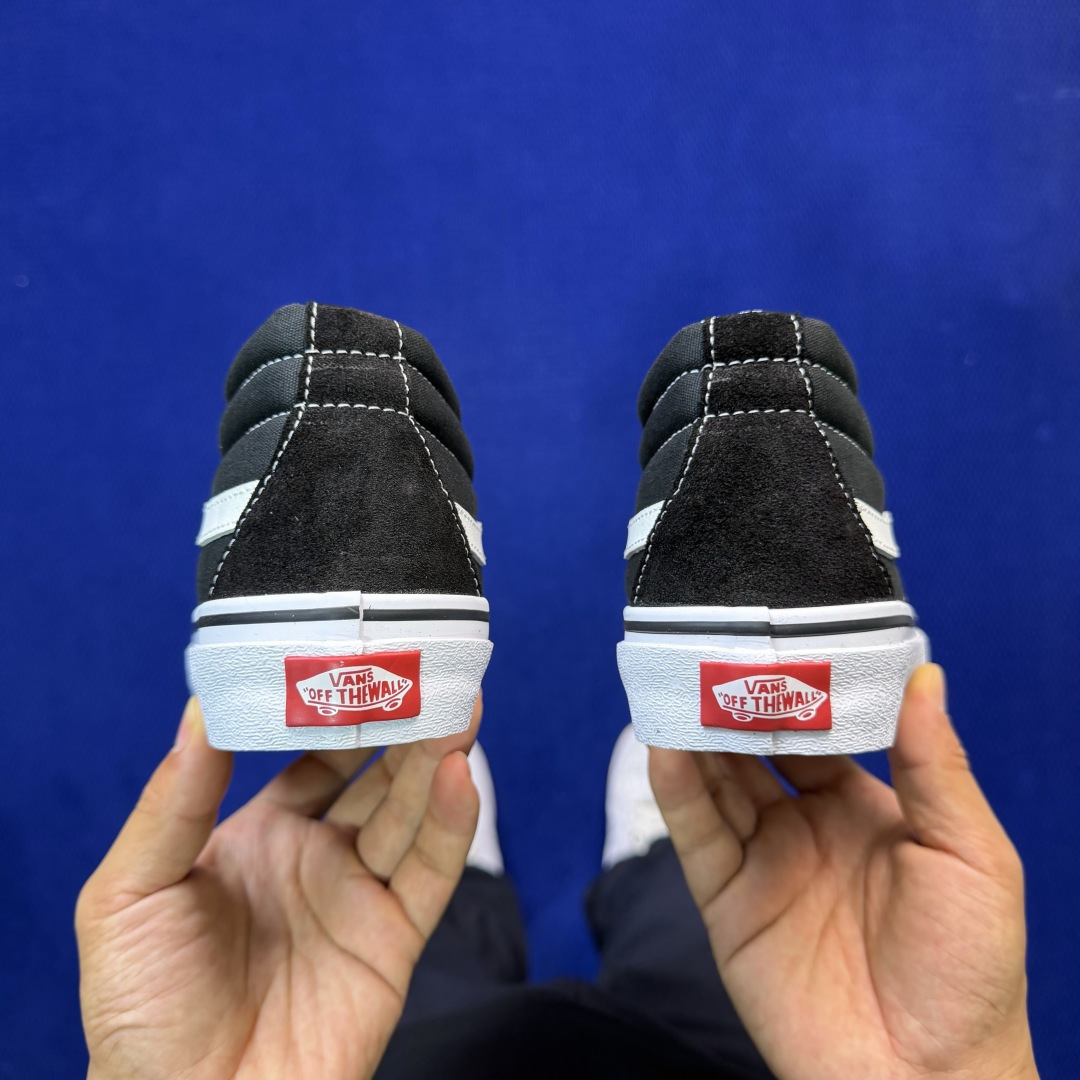 虎扑版！Vans Sk8-Mid 中帮 211V纯原级别外贸订单！万斯经典 硫化帆布板鞋正品海鸥线 鞋头