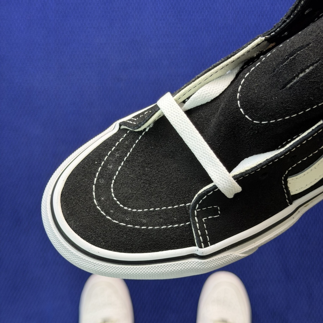 虎扑版！Vans Sk8-Hi 高帮 086V纯原级别外贸订单！万斯经典 硫化帆布板鞋正品海鸥线 鞋头包