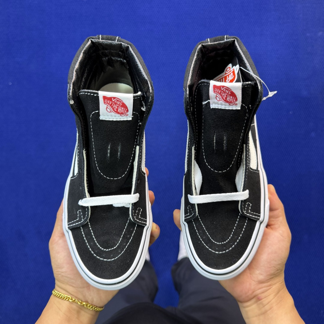 虎扑版！Vans Sk8-Hi 高帮 086V纯原级别外贸订单！万斯经典 硫化帆布板鞋正品海鸥线 鞋头包