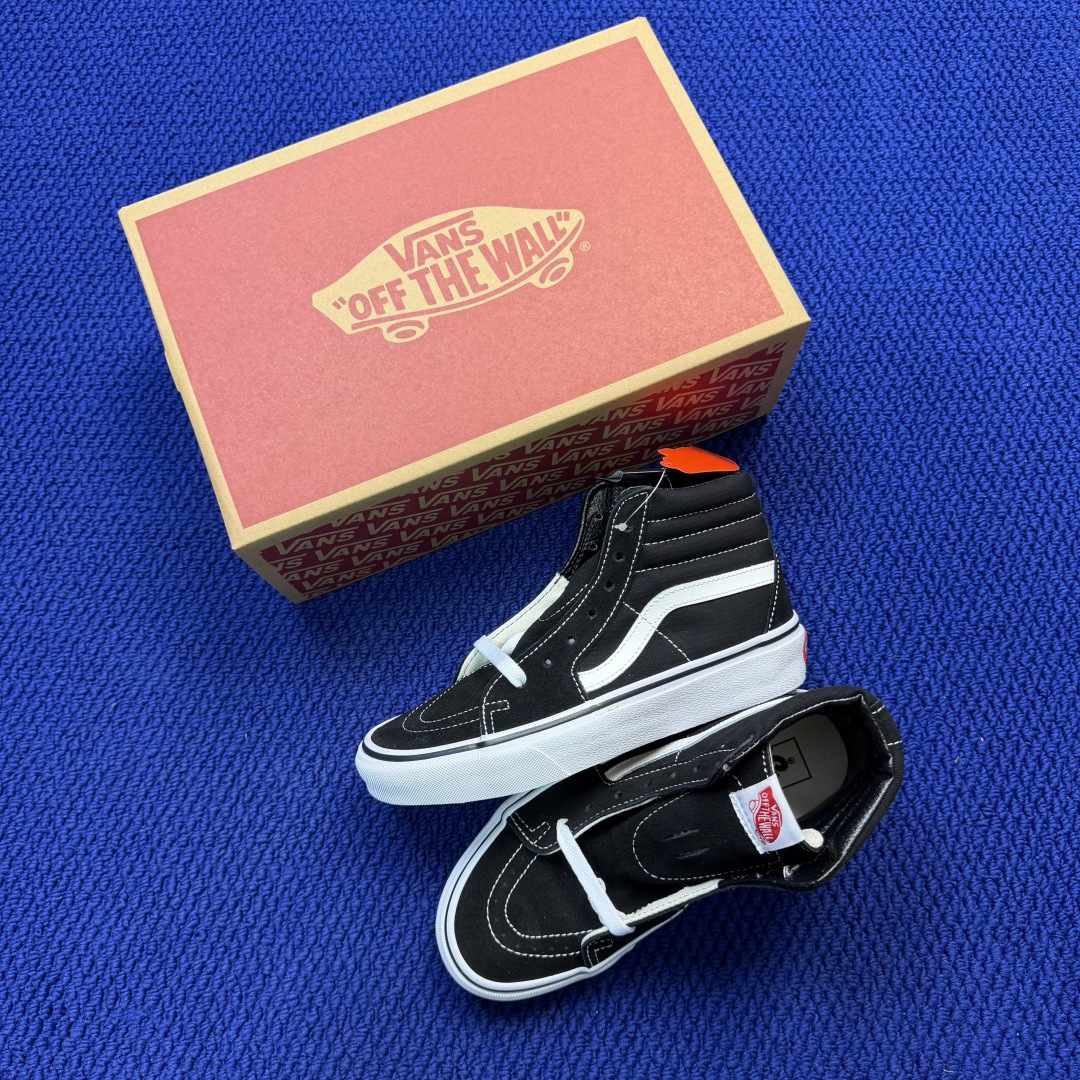 虎扑版！Vans Sk8-Hi 高帮 086V纯原级别外贸订单！万斯经典 硫化帆布板鞋正品海鸥线 鞋头包
