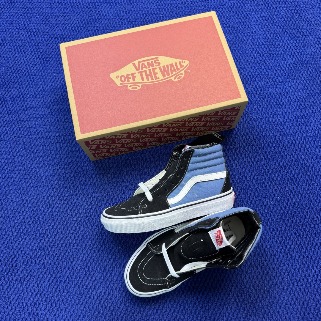 虎扑版！Vans Sk8-Hi 高帮 097V纯原级别外贸订单！万斯经典 硫化帆布板鞋正品海鸥线 鞋头包