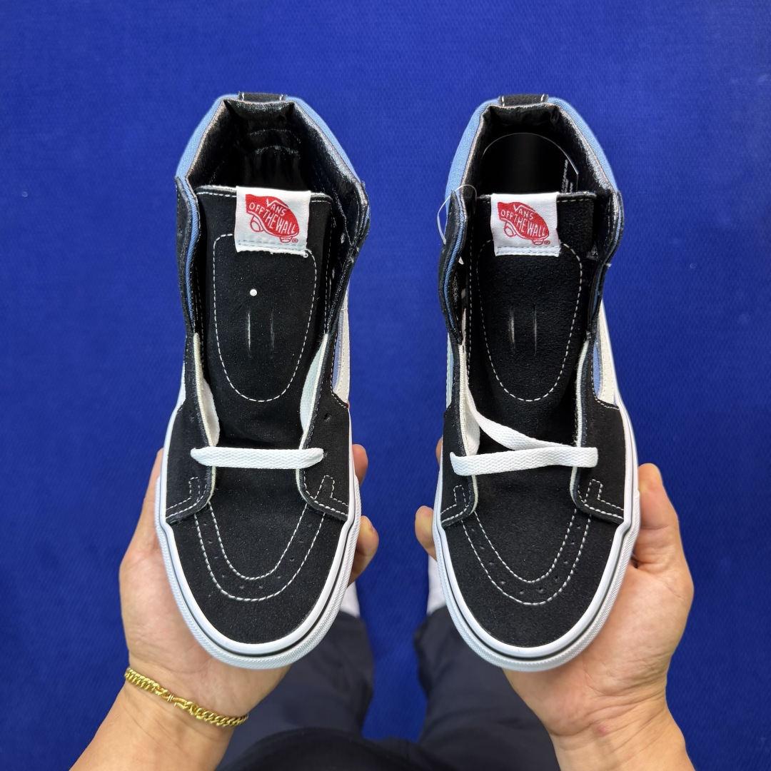 虎扑版！Vans Sk8-Hi 高帮 097V纯原级别外贸订单！万斯经典 硫化帆布板鞋正品海鸥线 鞋头包