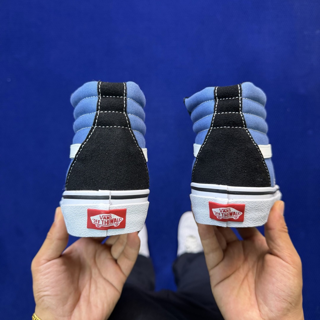 虎扑版！Vans Sk8-Hi 高帮 097V纯原级别外贸订单！万斯经典 硫化帆布板鞋正品海鸥线 鞋头包