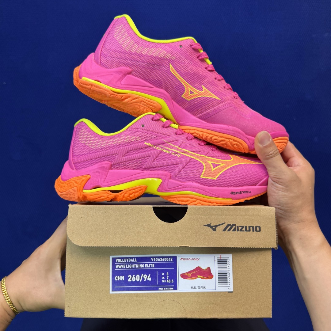 外贸爆款 Mizuno Wave Lightning ELITE 排球鞋 共4色！货号：V1GA 霓虹橙