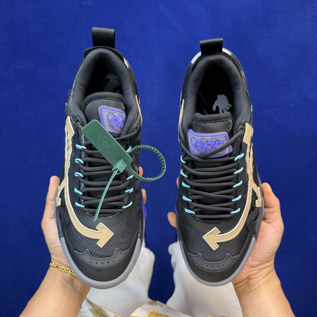 OW解构跑步鞋 ODSY -2000 第11色 黑紫OFF-WHITE 老爹风 高端产物 原鞋购入 细节