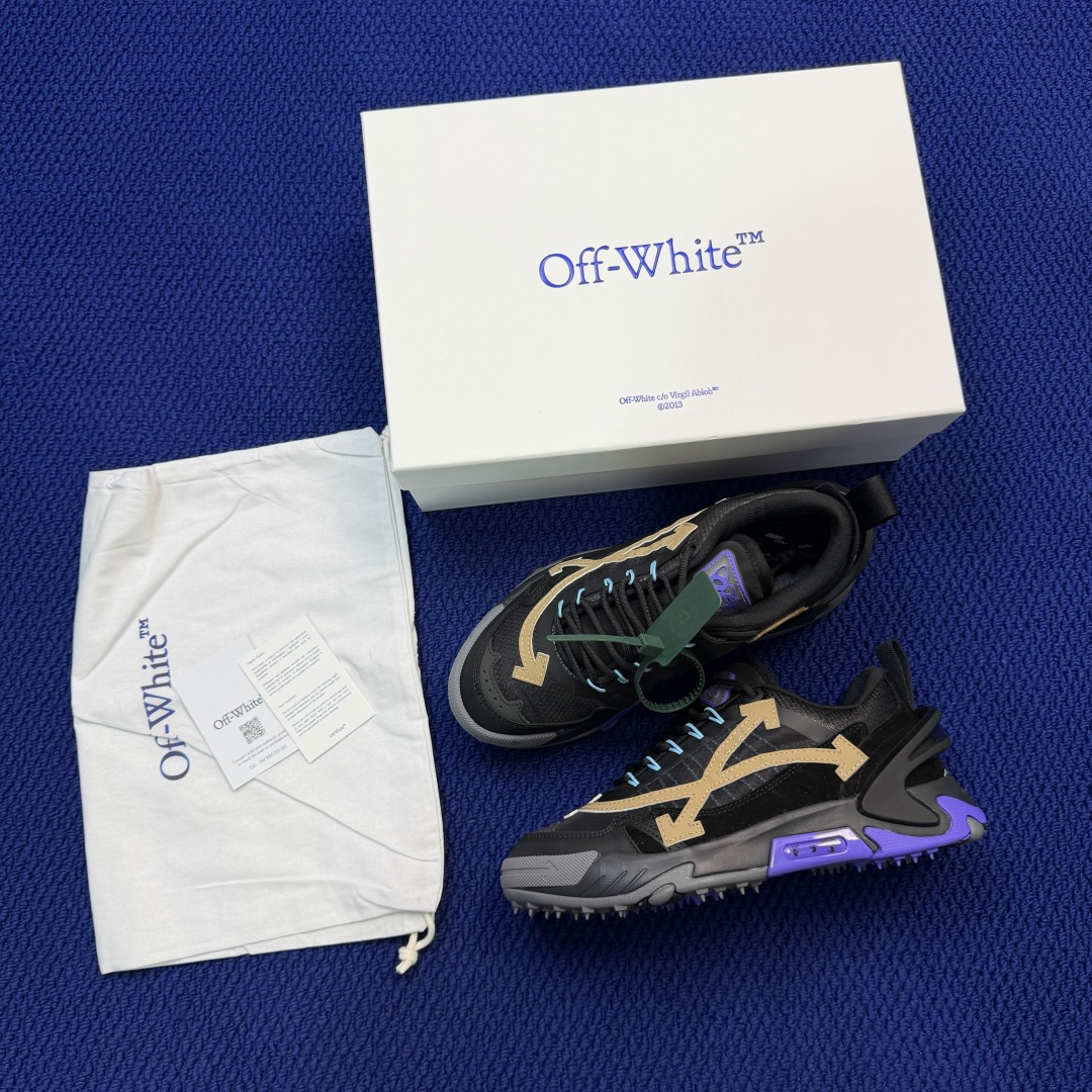 OW解构跑步鞋 ODSY -2000 第11色 黑紫OFF-WHITE 老爹风 高端产物 原鞋购入 细节