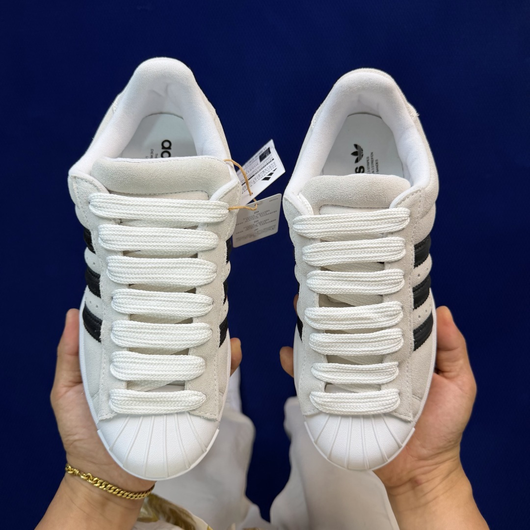 纯原订单！经典贝壳头 胖丁厚底adlidas originals Superstar ST增高板鞋货号：