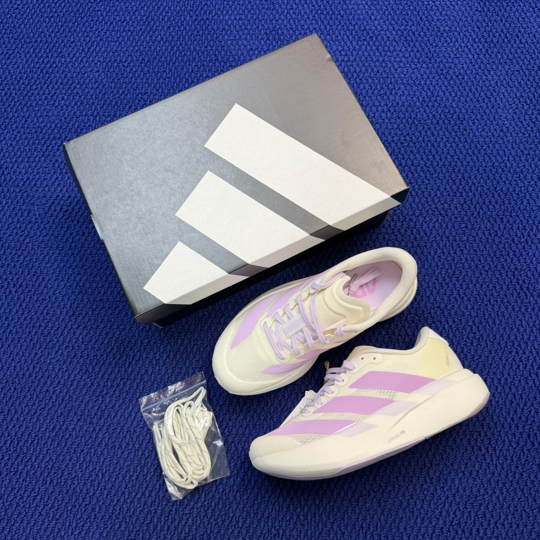 新版 AD Adizero Evo SL 阿迪达斯马拉松跑步鞋轻量Q弹缓震跑鞋新体验！第39色:汉玉白紫
