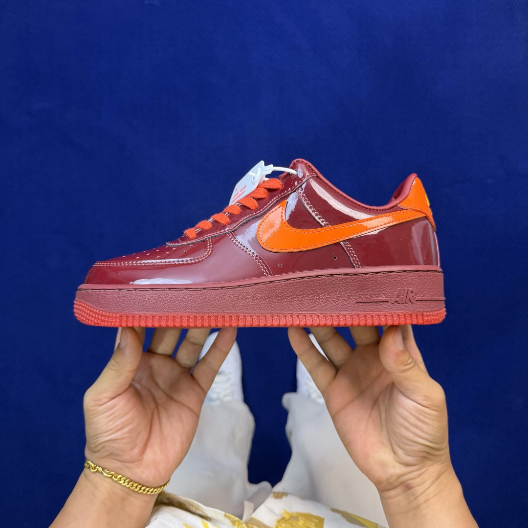 3A空军！第648色：漆皮红色Nike Air Force 1 Low百分百原鞋开发！PT市场真正匠心空