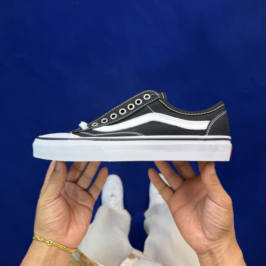 虎扑版！Vans Style 36 低帮 030V纯原级别外贸订单！万斯经典 硫化帆布板鞋正品海鸥线 鞋