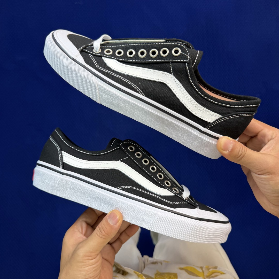 虎扑版！Vans Style 36 低帮 030V纯原级别外贸订单！万斯经典 硫化帆布板鞋正品海鸥线 鞋