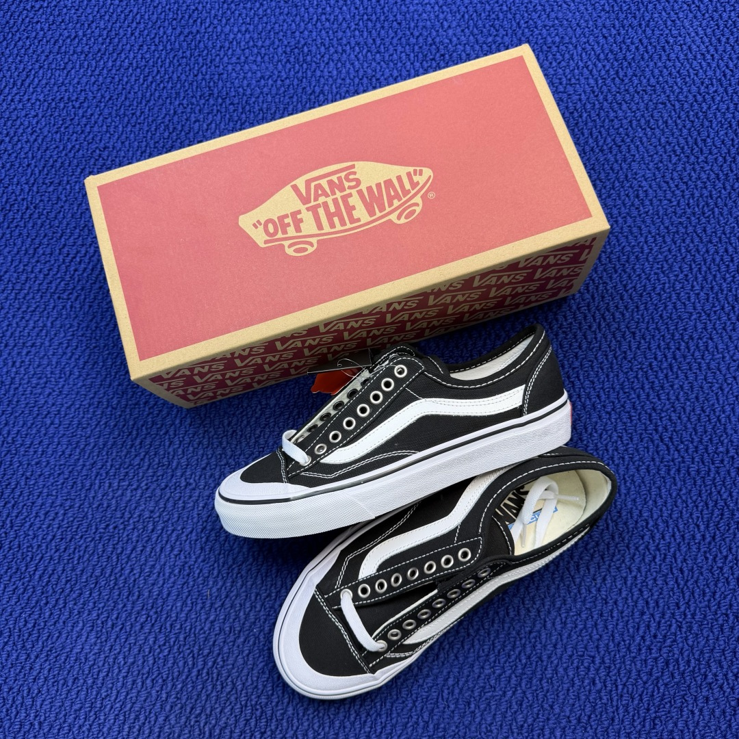 虎扑版！Vans Style 36 低帮 030V纯原级别外贸订单！万斯经典 硫化帆布板鞋正品海鸥线 鞋