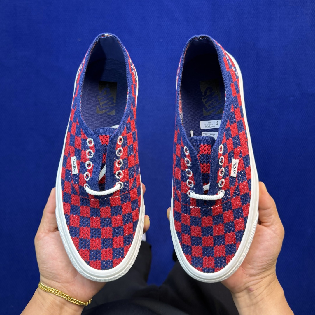 虎扑版！Vans Authentic 安纳海姆 格子布红蓝 155V纯原级别外贸订单！万斯经典 硫化帆布