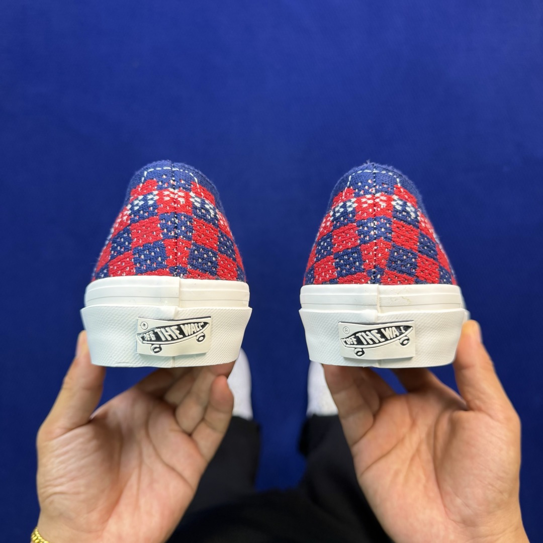 虎扑版！Vans Authentic 安纳海姆 格子布红蓝 155V纯原级别外贸订单！万斯经典 硫化帆布