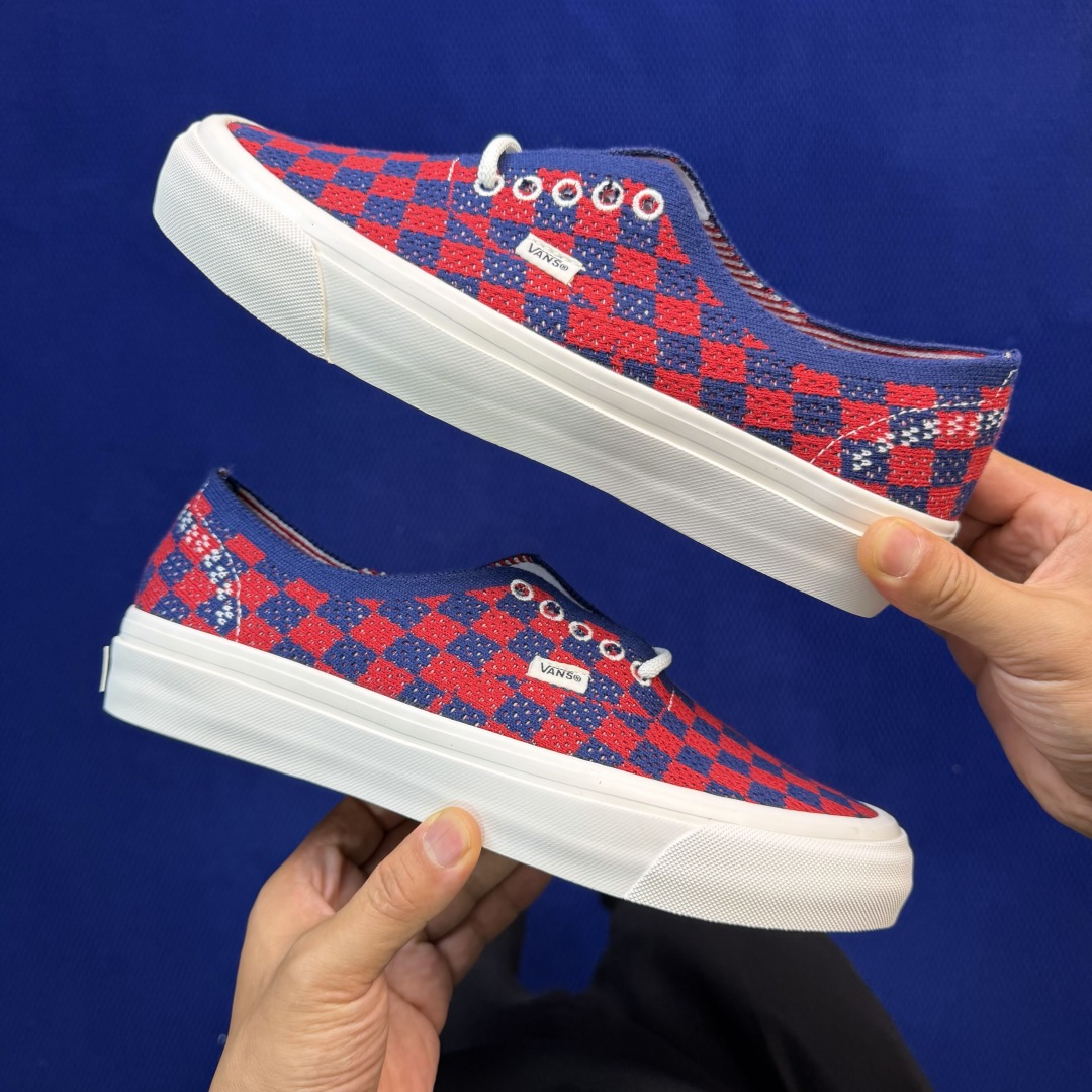 虎扑版！Vans Authentic 安纳海姆 格子布红蓝 155V纯原级别外贸订单！万斯经典 硫化帆布