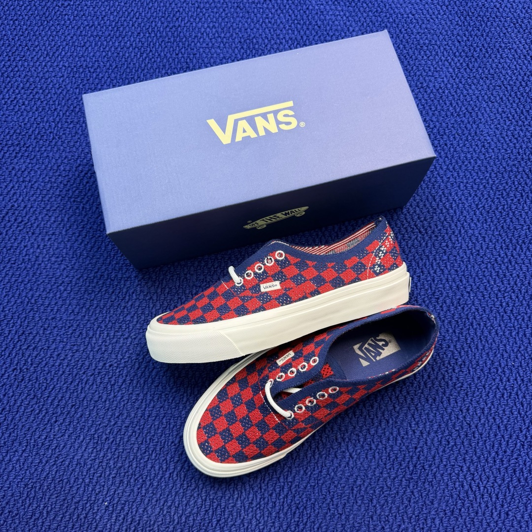 虎扑版！Vans Authentic 安纳海姆 格子布红蓝 155V纯原级别外贸订单！万斯经典 硫化帆布