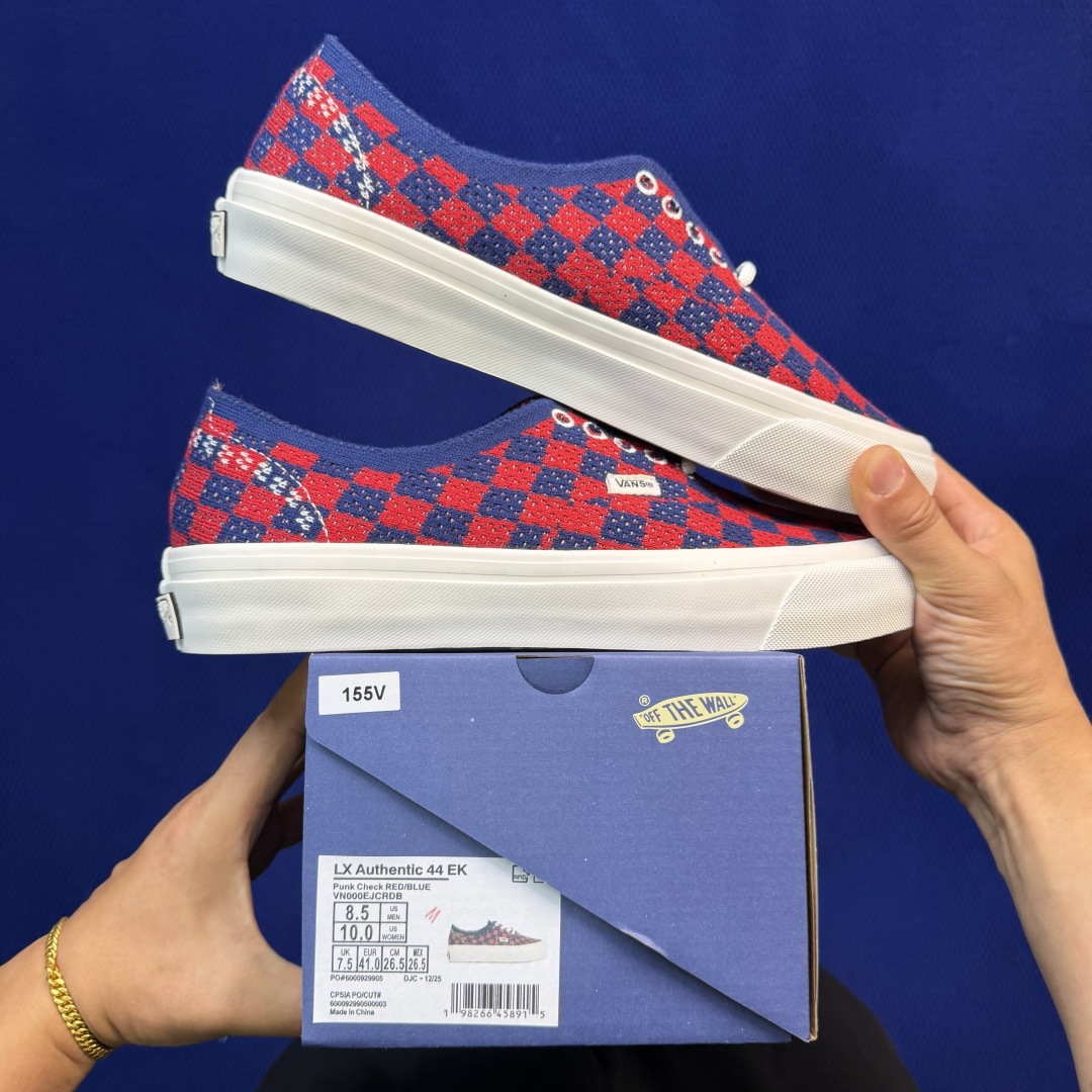 虎扑版！Vans Authentic 安纳海姆 格子布红蓝 155V纯原级别外贸订单！万斯经典 硫化帆布