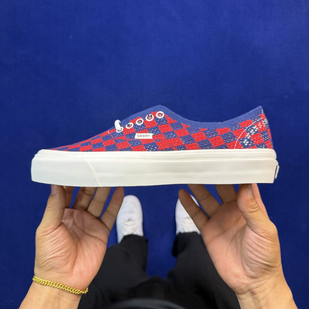 虎扑版！Vans Authentic 安纳海姆 格子布红蓝 155V纯原级别外贸订单！万斯经典 硫化帆布