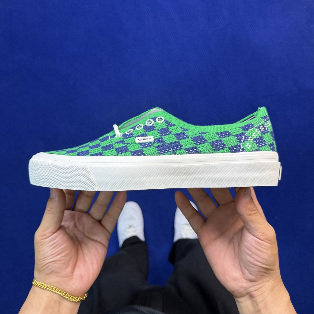 虎扑版！Vans Authentic 安纳海姆 格子布绿蓝 156V纯原级别外贸订单！万斯经典 硫化帆布