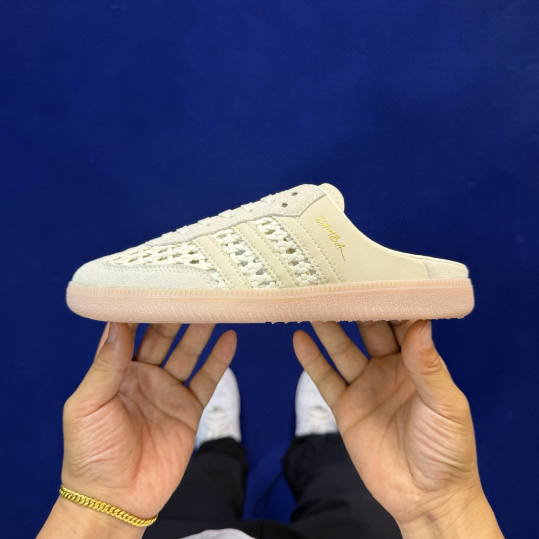 桑巴德训拖鞋一脚蹬 正确版出货！adidas originals Samba OG MULE 包头拖鞋 