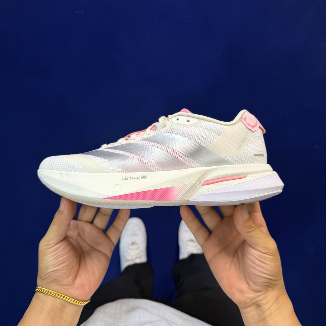 阿迪达跑鞋：波士顿13 第10色:白银粉adidas Adizero Boston 13 马拉松跑步鞋货