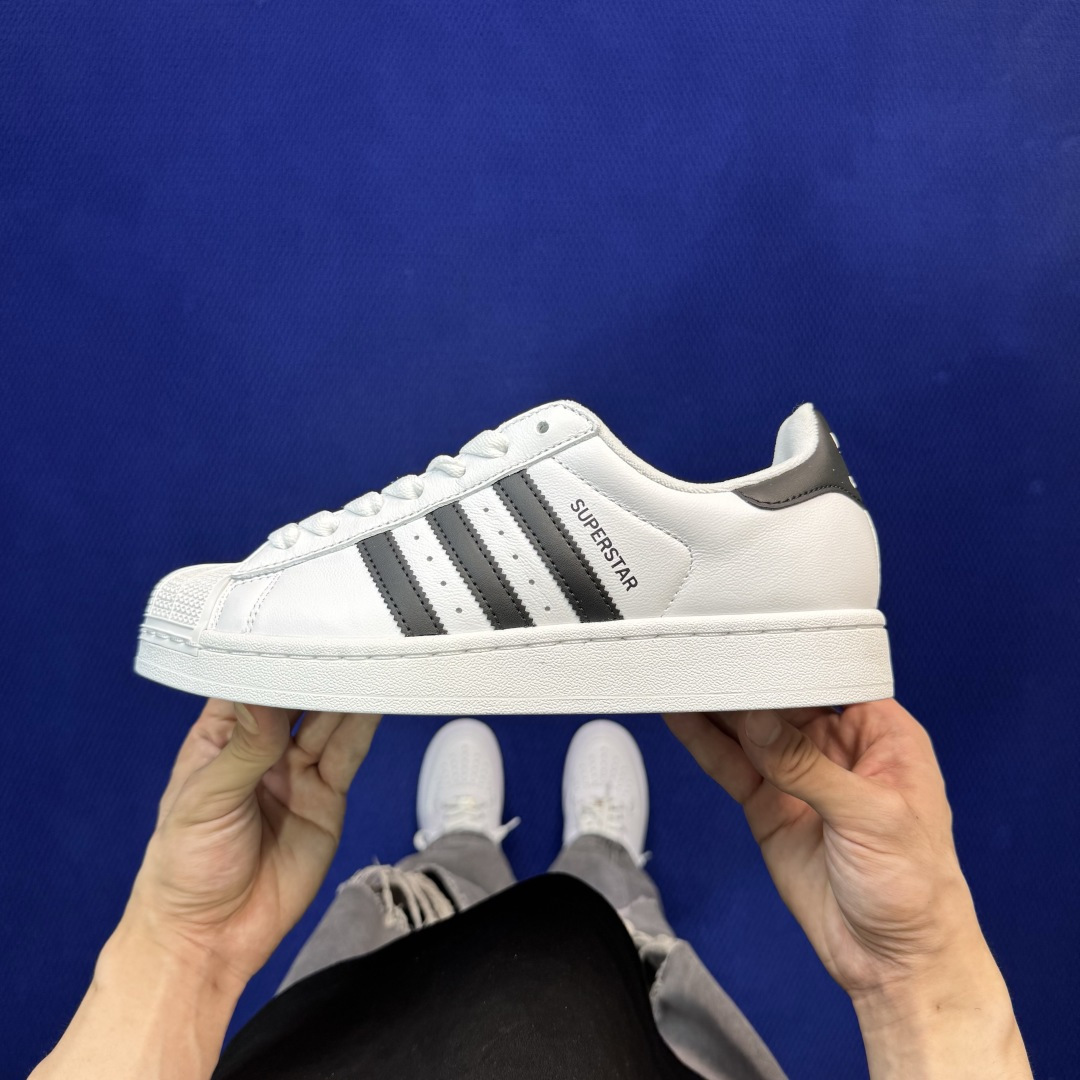 顶级全头层！经典贝壳头adlidas Superstar 白色货号：JH9976 Size：36-45带