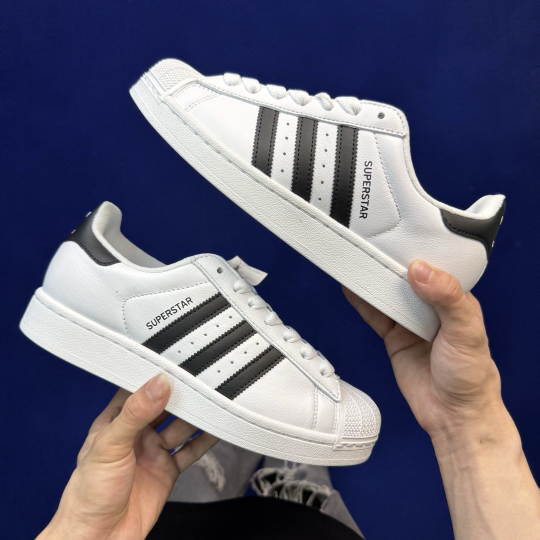 顶级全头层！经典贝壳头adlidas Superstar 白色货号：JH9976 Size：36-45带