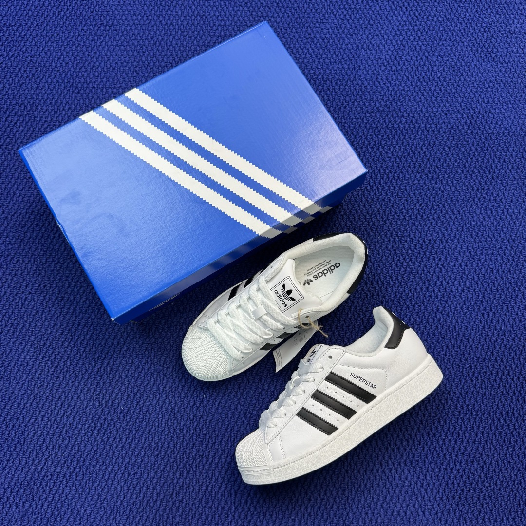顶级全头层！经典贝壳头adlidas Superstar 白色货号：JH9976 Size：36-45带