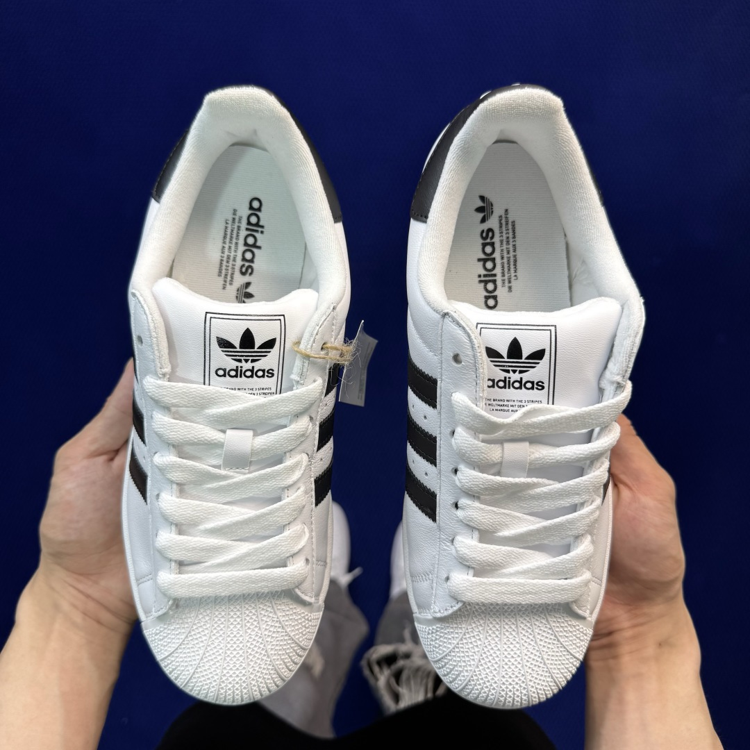 顶级全头层！经典贝壳头adlidas Superstar 白色货号：JH9976 Size：36-45带