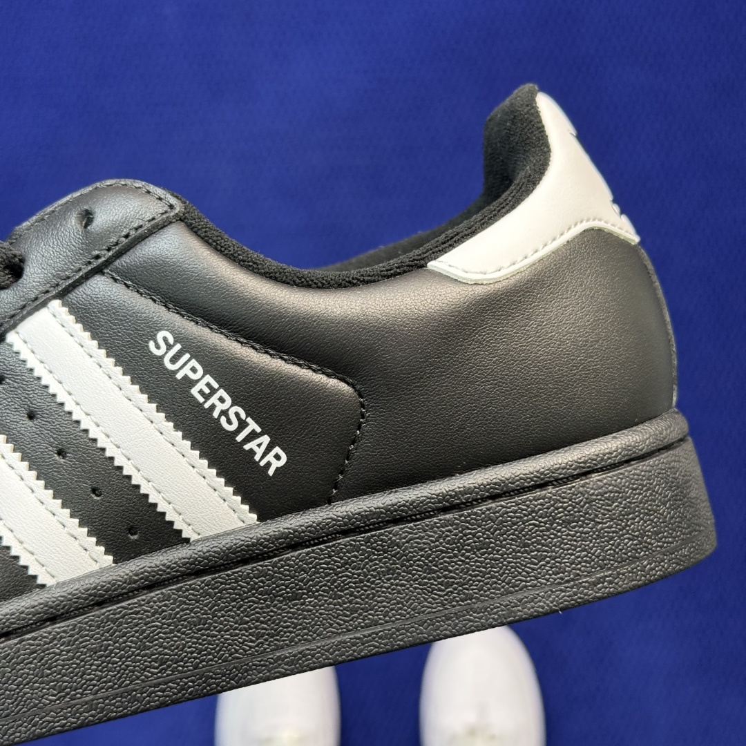 顶级全头层！经典贝壳头adlidas Superstar 黑色货号：JI0079 Size：36-45带