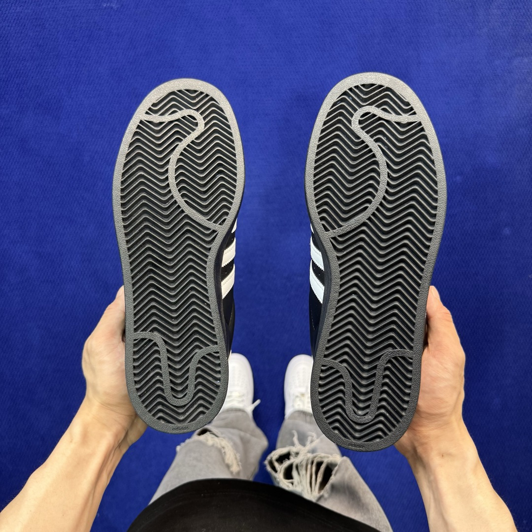 顶级全头层！经典贝壳头adlidas Superstar 黑色货号：JI0079 Size：36-45带
