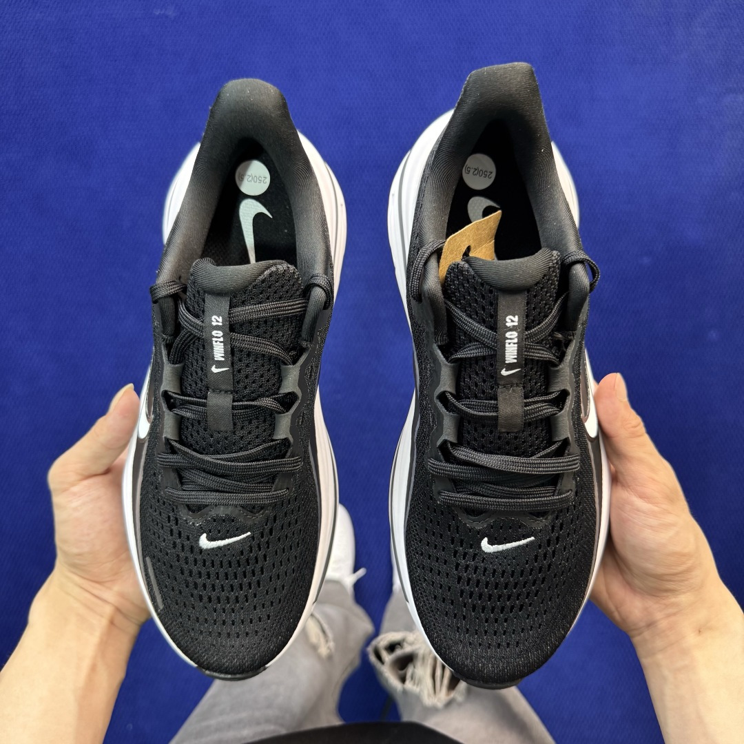 大厂纯原1:1！Nike Winflo 12 跑步鞋公司级 第1色: 黑色货号：HV9272-002 尺