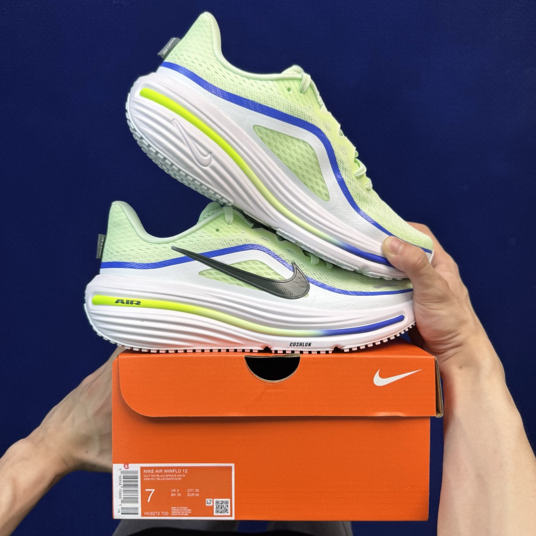 大厂纯原1:1！Nike Winflo 12 跑步鞋公司级 第3色: 白绿货号：HV9272-700 尺