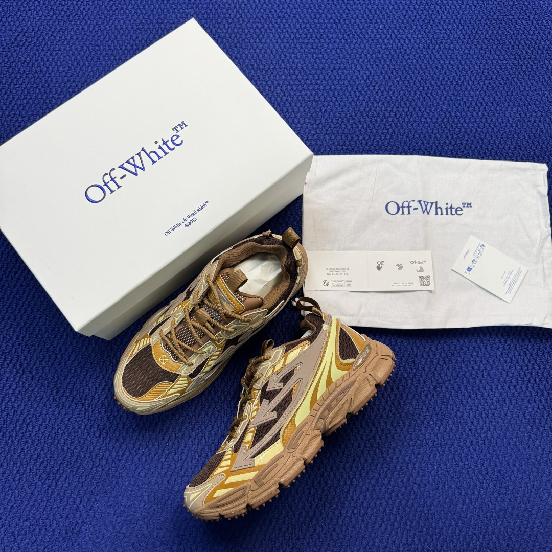 OW解构休闲跑鞋/复古老爹鞋 第56色！泥棕色OFF-WHITE Be Right Back 工艺很复杂