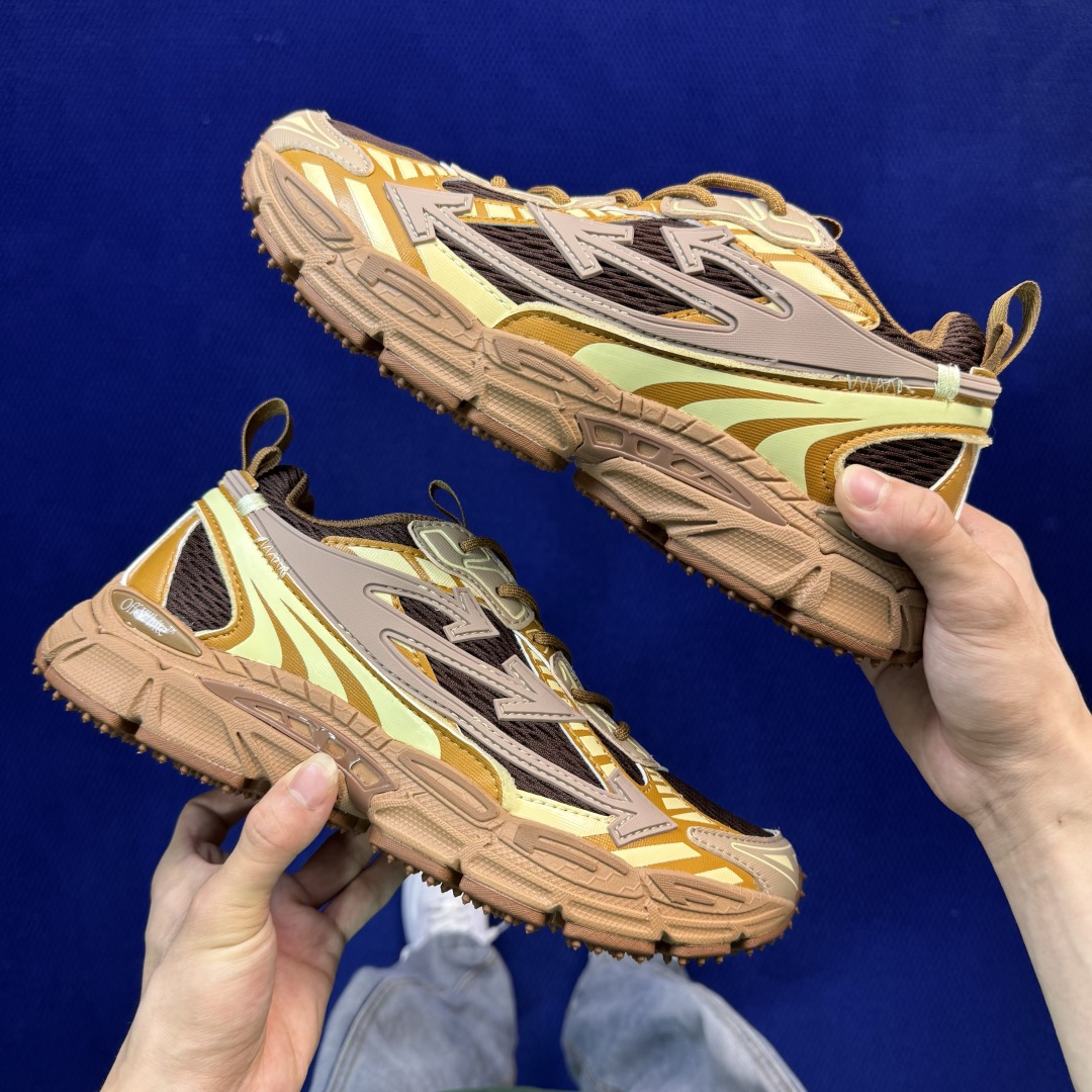 OW解构休闲跑鞋/复古老爹鞋 第56色！泥棕色OFF-WHITE Be Right Back 工艺很复杂