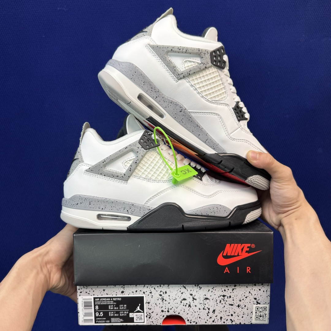 顶级性价比 aj4系列 第19色:灰水泥全头层纯原大厂品质！货号：FV5029-100 尺码40-47.