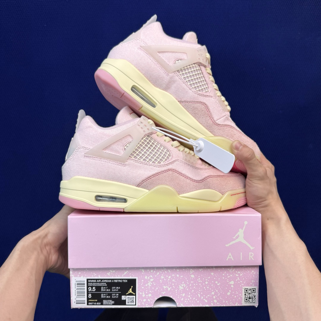 顶级性价比 aj4系列 第20色:丹宁牛仔粉色全头层纯原大厂品质！货号：IB6716-600 尺码40-