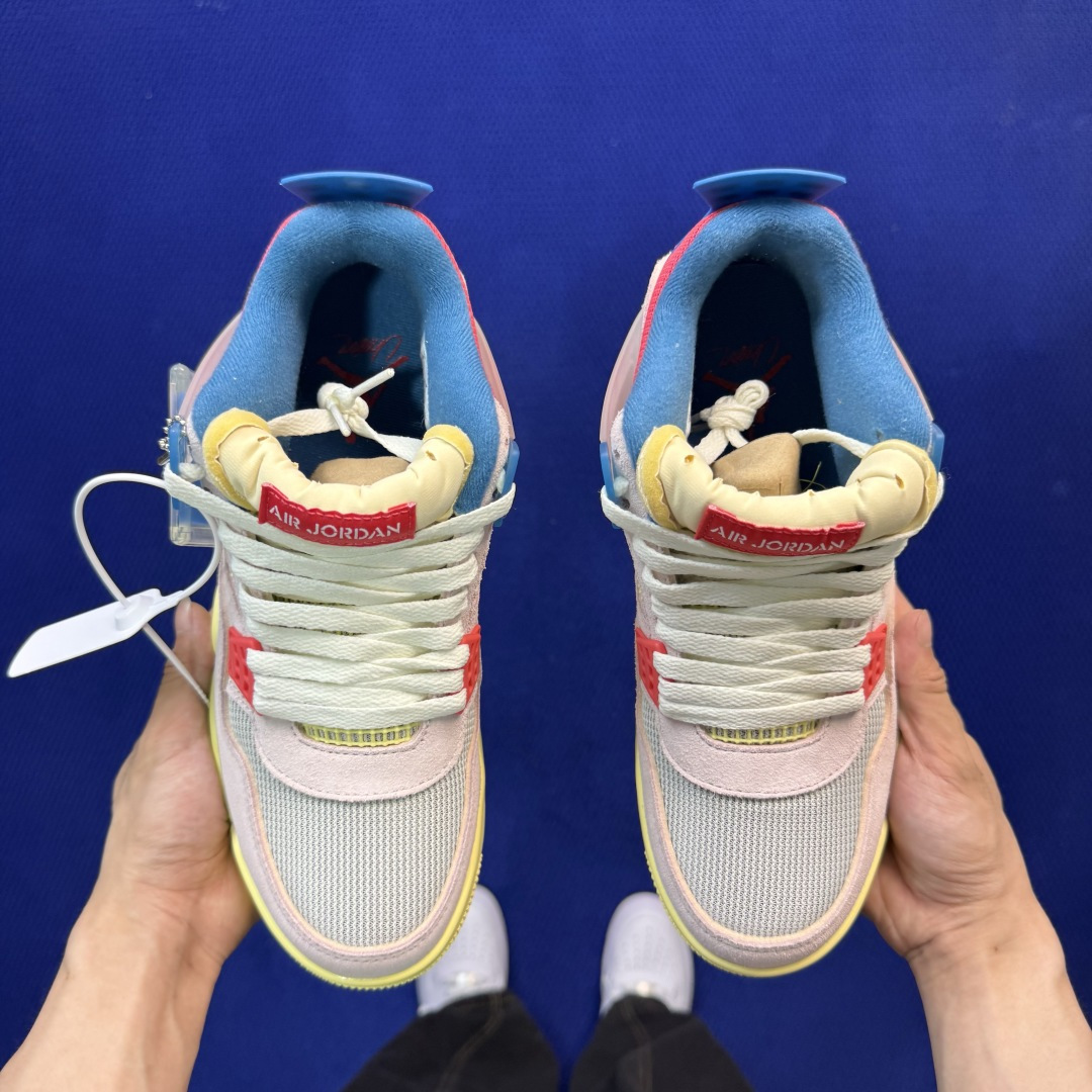 顶级性价比 aj4系列 第21色:Union联名米粉色全头层纯原大厂品质！货号：DC9533-800 尺